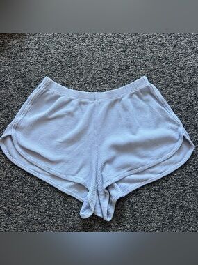 Brandy Melville Women’s Light Blue Waffle Knit Sleep Shorts